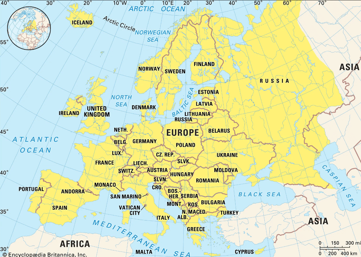 European Countries map