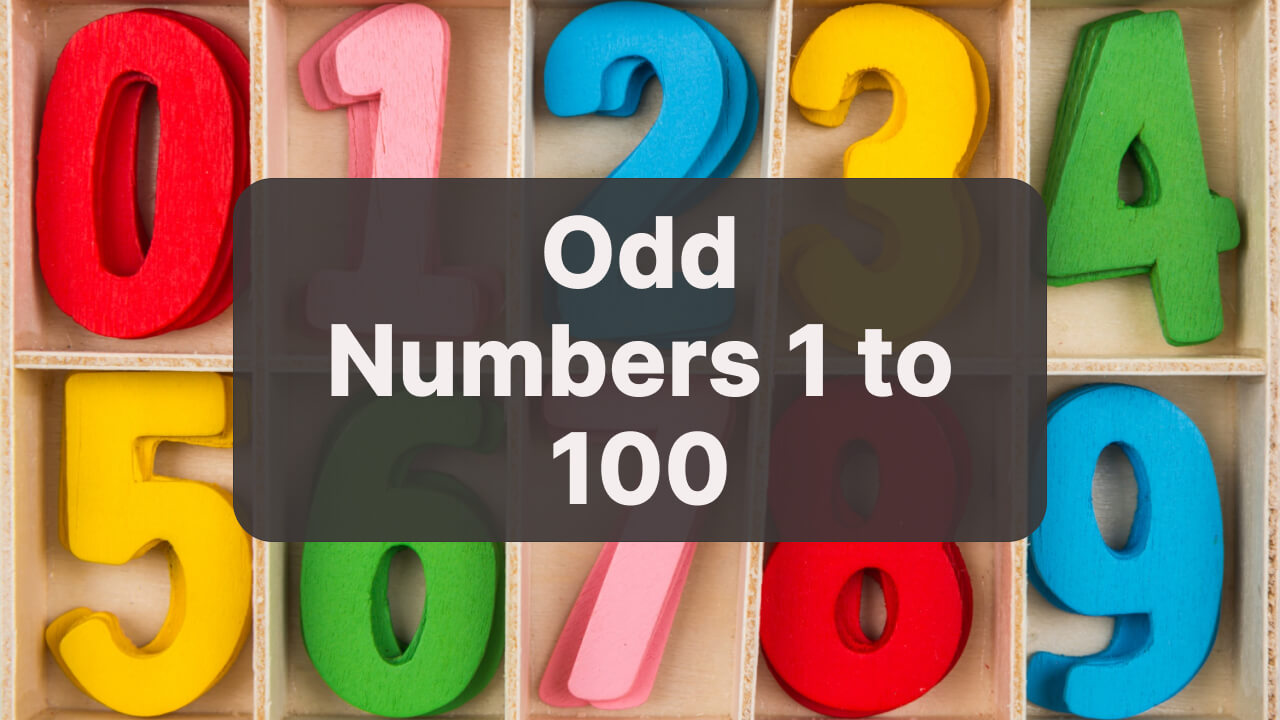 Odd Numbers 1 to 100