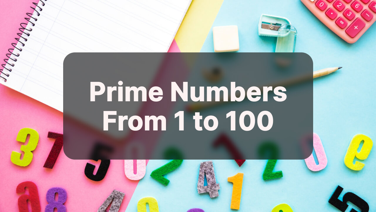 Prime Numbers From 1 to 100
