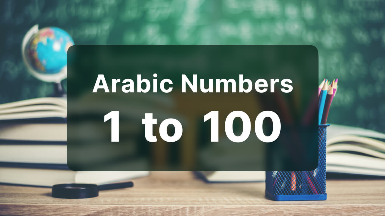 arabic numbers 1 to 100